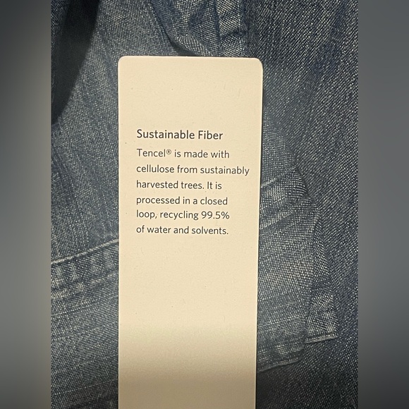 NWT The Fisher Project EILEEN FISHER Chambray Hi/Low Hem Denim Shirt Large $208 - Picture 11 of 13